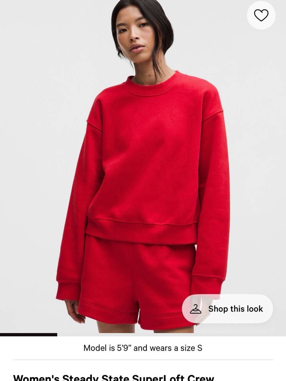 Lululemon Steady State SuperLoft Crew Red Size XXXS NWT